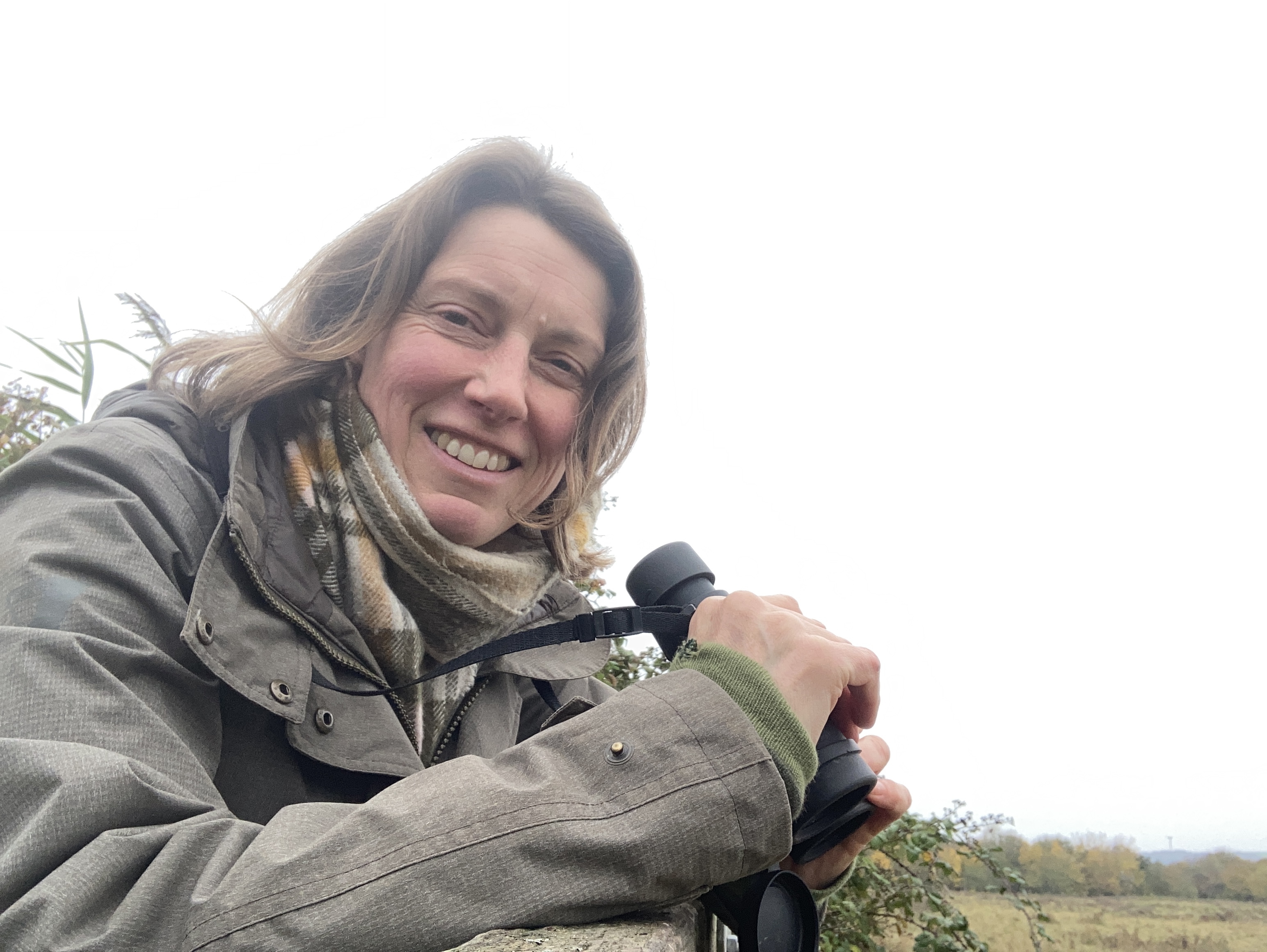 Jennifer with binoculars