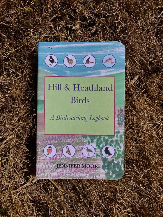 Hill & Heathland Birds logbook with grassy background