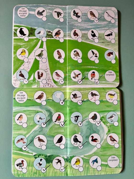 two centre spreads from the Seven Sisters and South Downs birdwatching logbooks