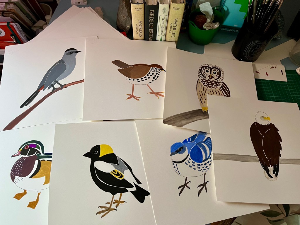 Illustrations of North American birds for the Birds of the Appalachian Trail birdwatching logbook