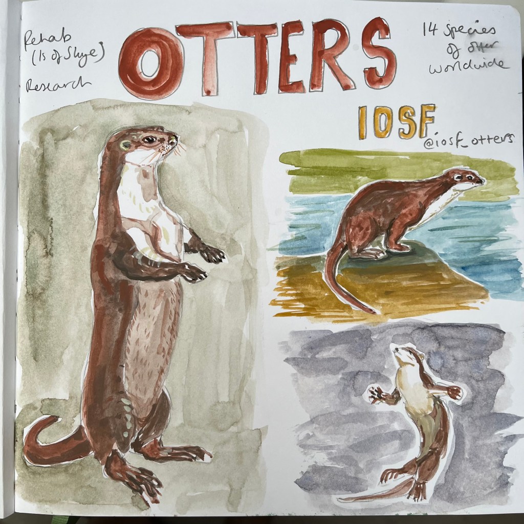 Sketchbook page of paintings 