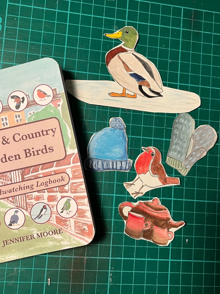 A birdwatching logbook with some collage motifs for a stop-motion animation