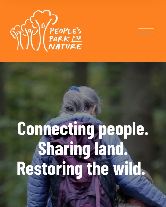 Front page of the People's Park for Nature website