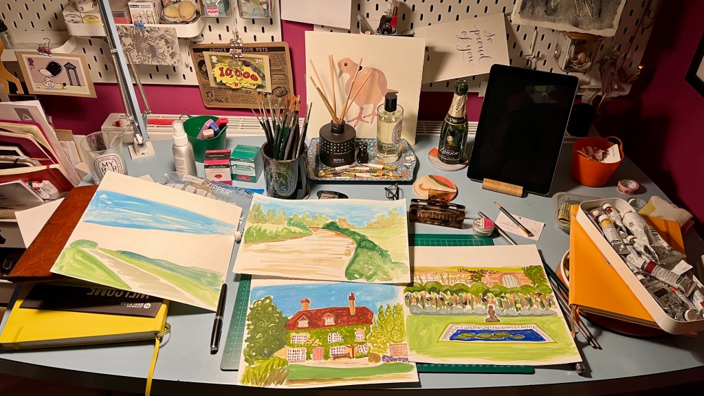 Picture of an artist's desk 